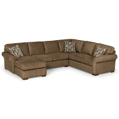 Casual 5-Seat Sectional Sofa with LAF Chaise Lounge & Hidden Storage